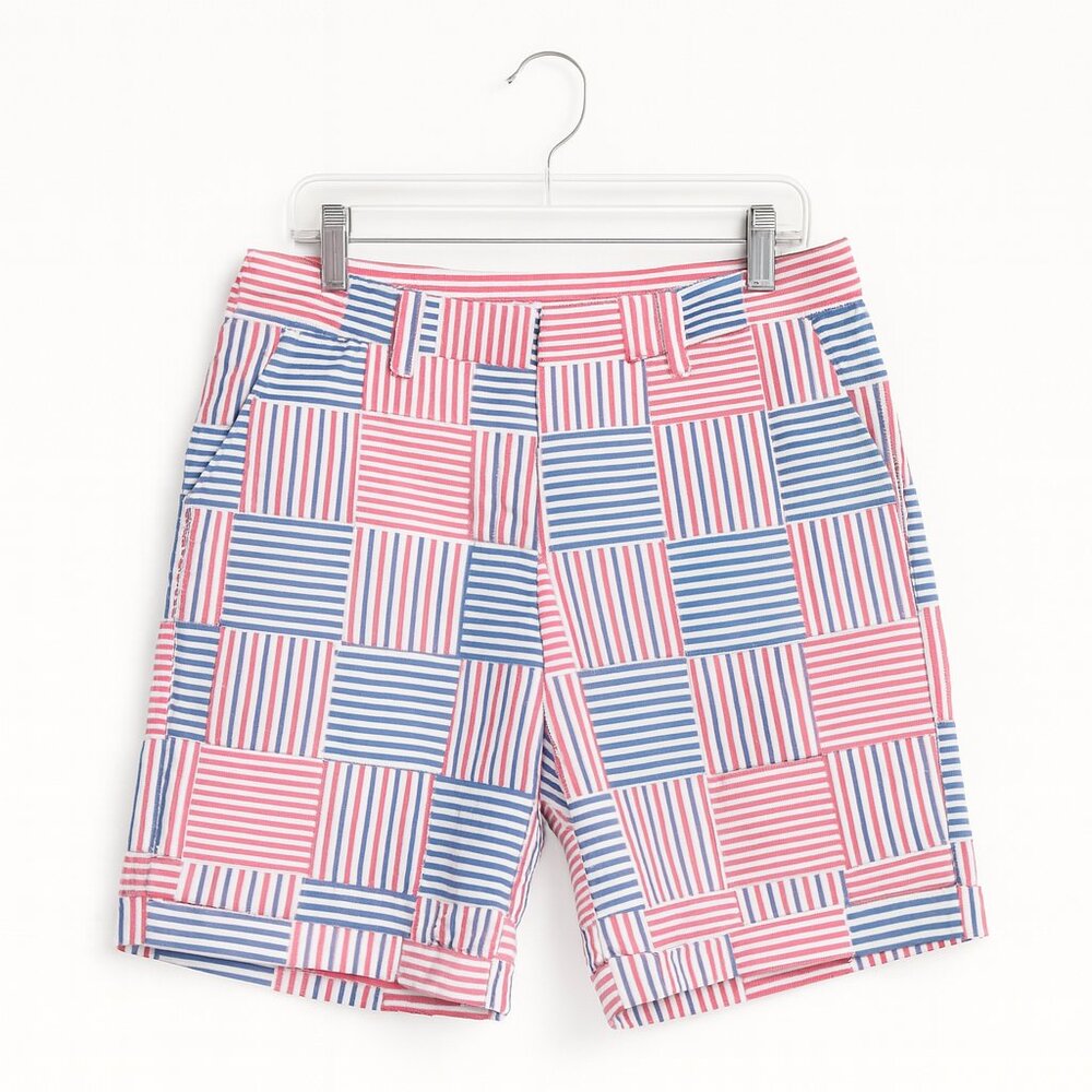 Talbots “Perfect Short” Patchwork Stripe Cotton S… - image 1